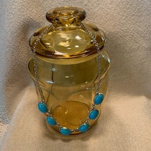 Silver tone turquoise necklace